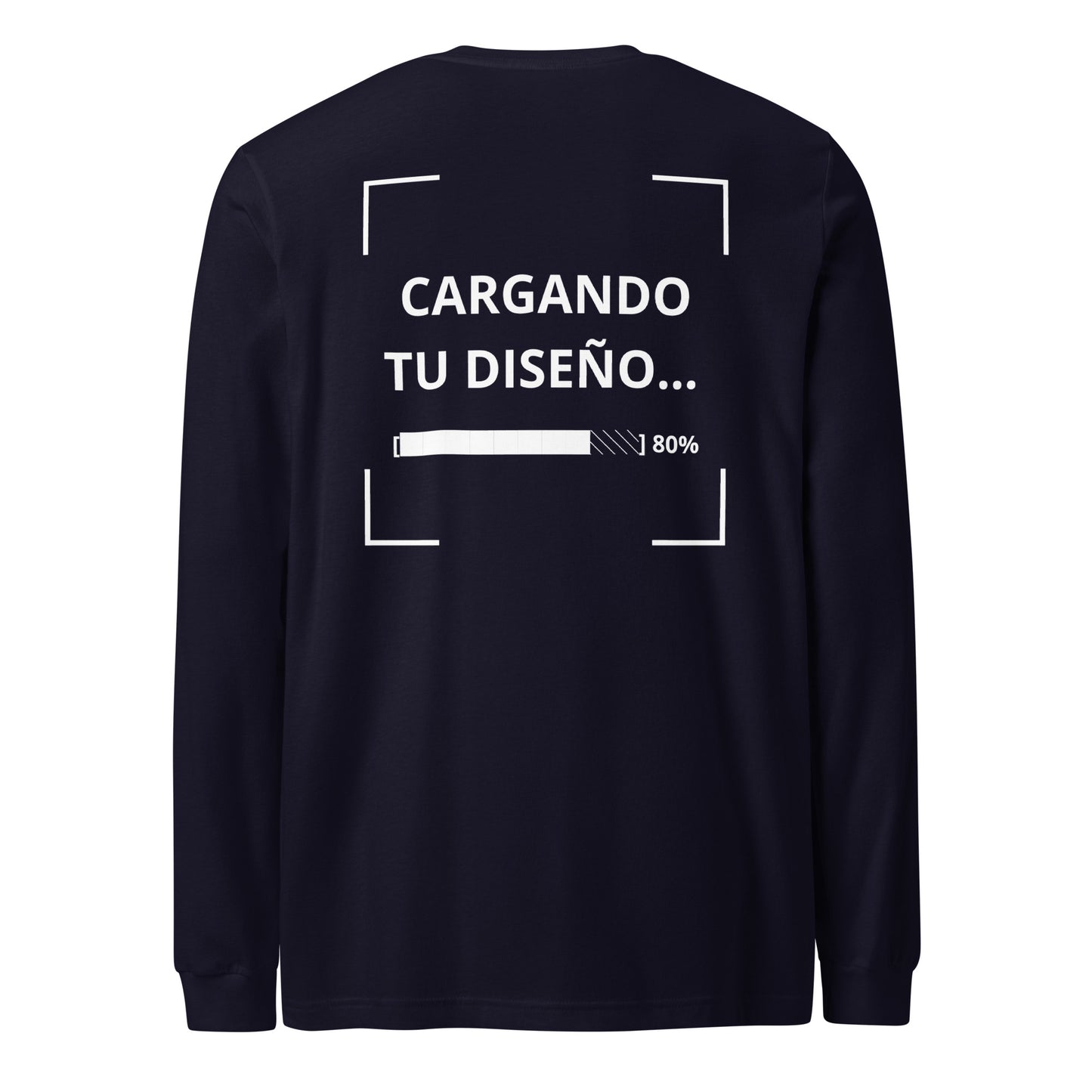 camiseta unisex de manga larga azul marino personalizada para eventos y branding empresarial