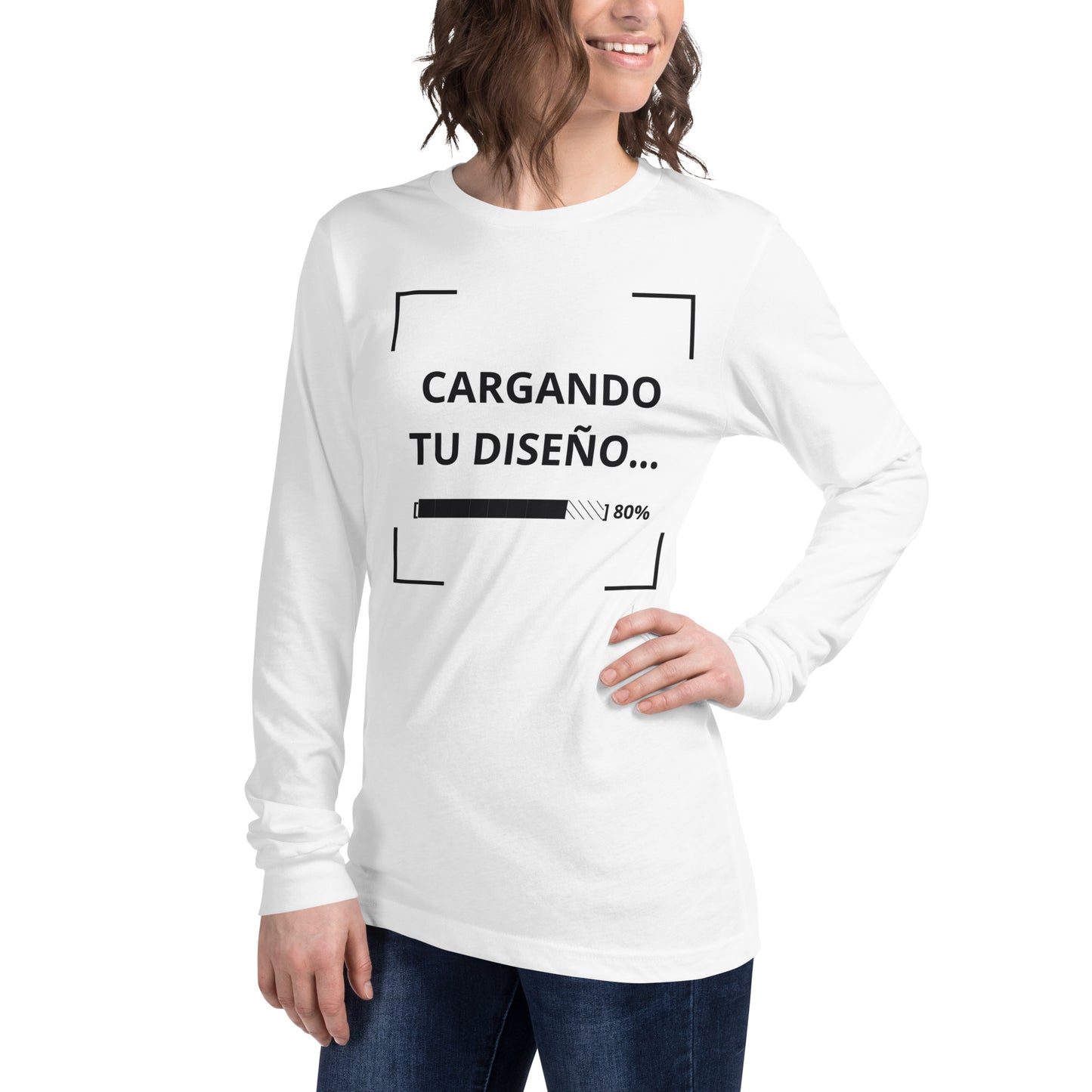 camiseta blanca de manga larga para negocios con impresión de logo en alta calidad