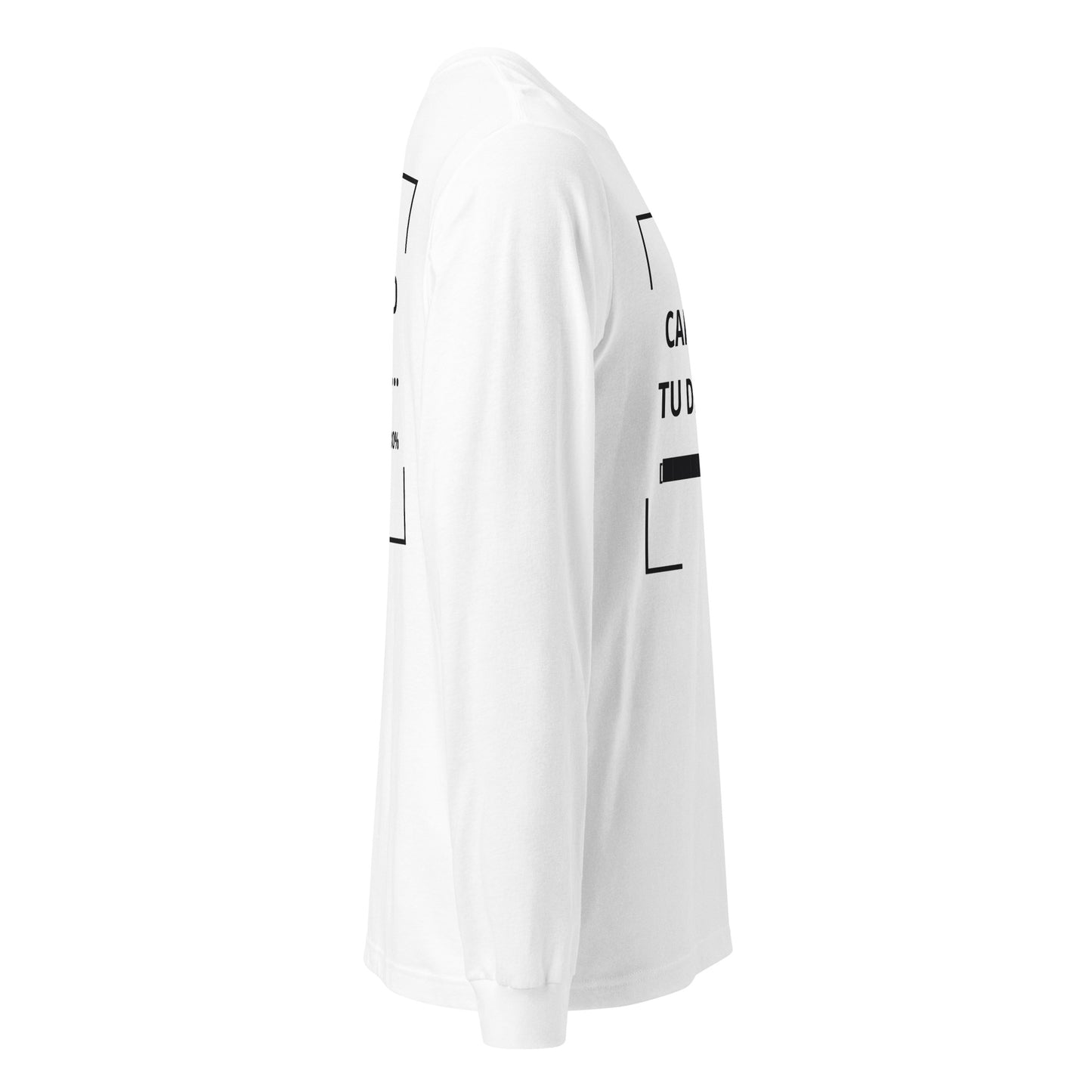 camiseta unisex blanca de manga larga de algodón para uniformes corporativos