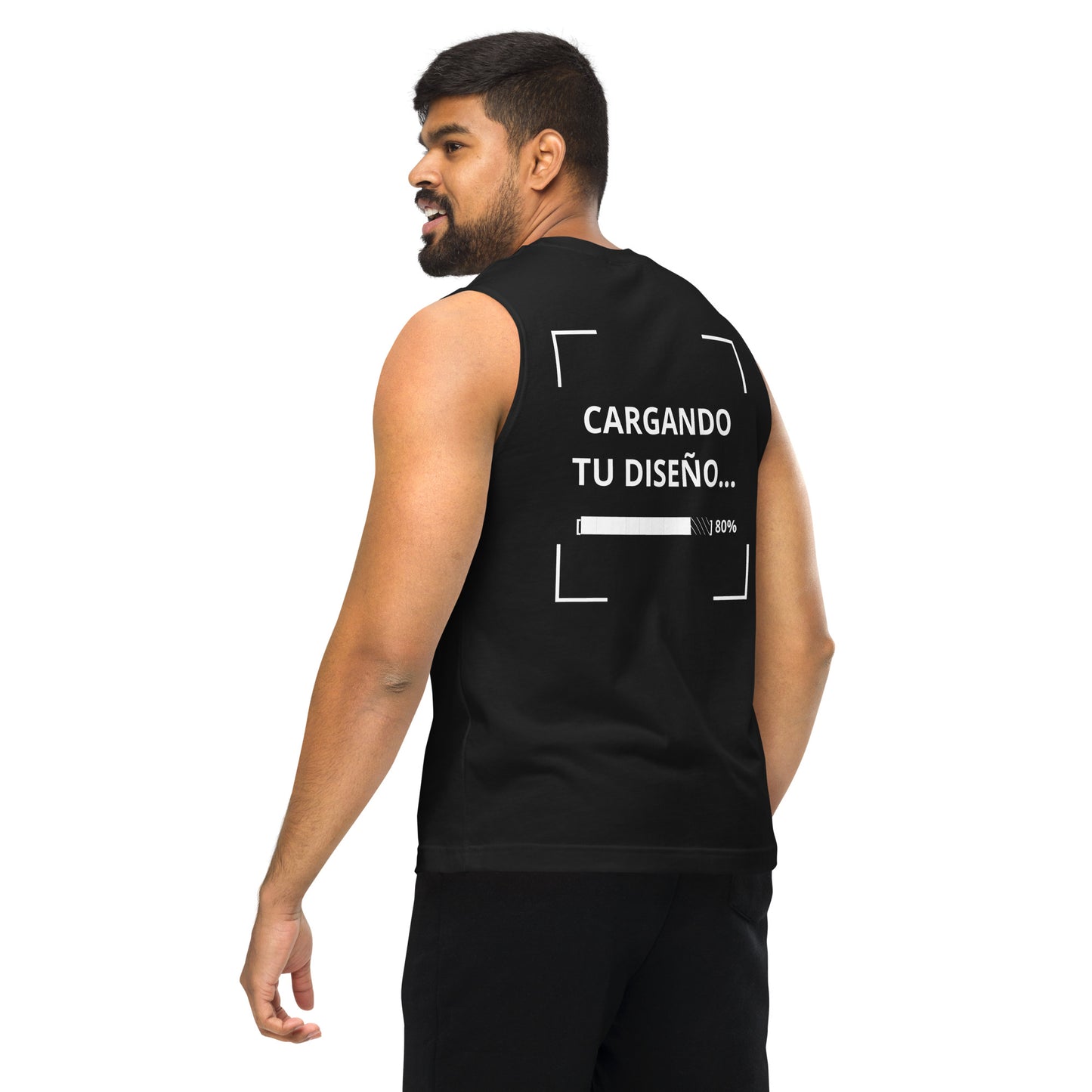 camiseta sin mangas negra personalizada con logo para empresas en Guatemala