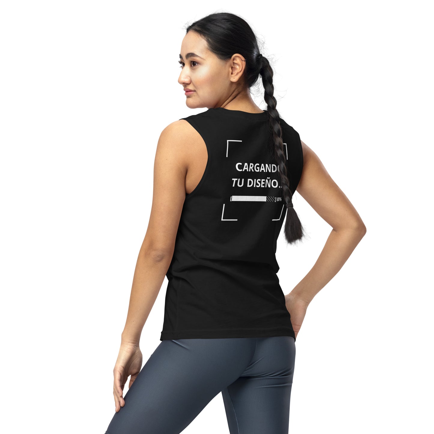 camiseta sin mangas negra personalizada con logo para empresas en Guatemala