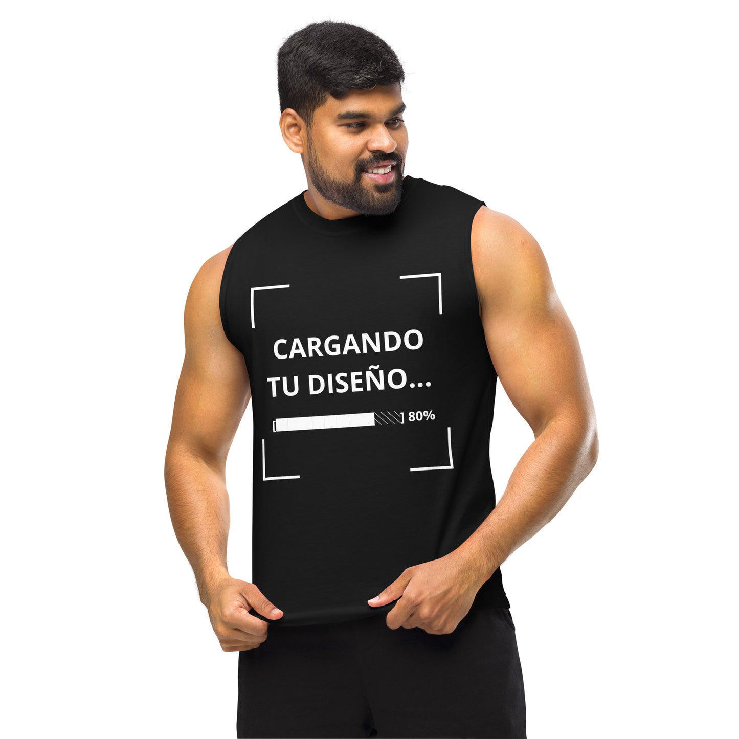 camiseta sin mangas negra personalizada con logo para empresas en Guatemala
