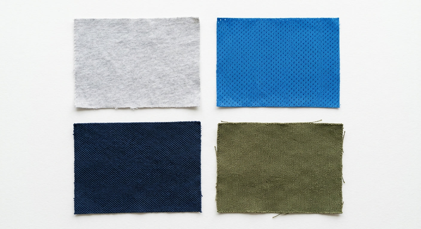 Muestras de telas para playeras algodón dry fit piqué