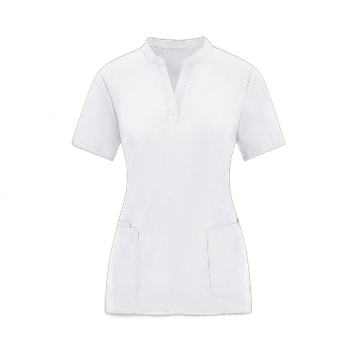 Scrub Médico en Mao (Blanco) – BrandLAB PRO – vista frente