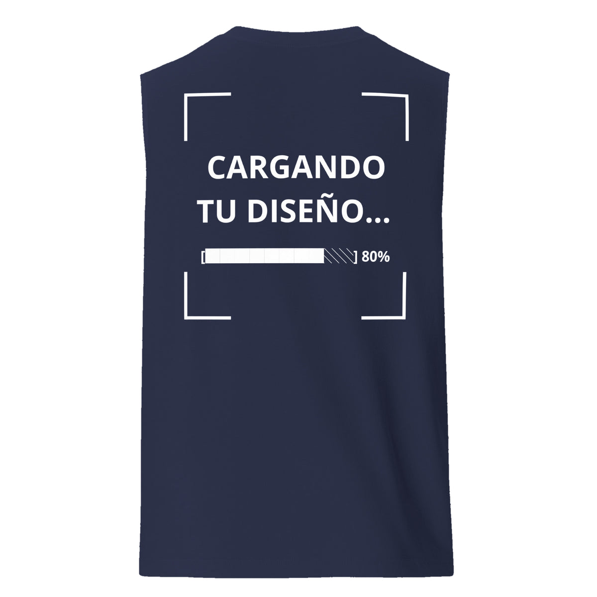 Camiseta Sin Mangas Azul Marino personalizada en Guatemala – BrandLab – vista espalda 2