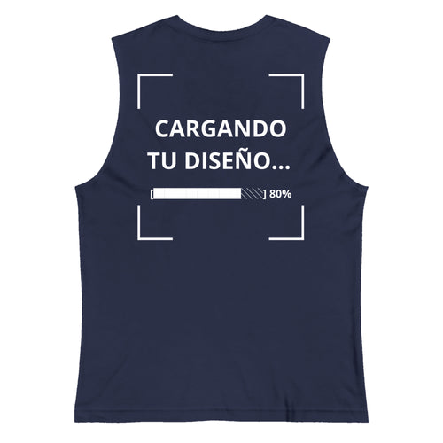 Camiseta Sin Mangas Azul Marino personalizada en Guatemala – BrandLab – vista espalda