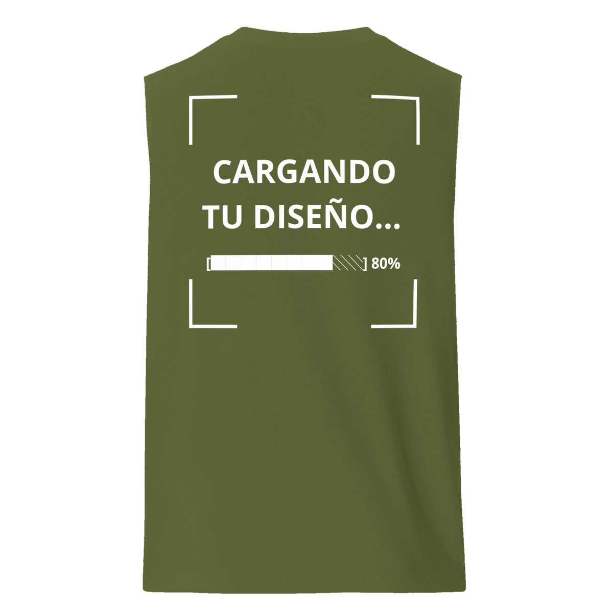 Camiseta Sin Mangas Verde Olivo personalizada en Guatemala – BrandLab – vista espalda 2