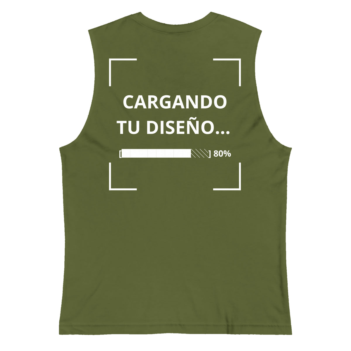 Camiseta Sin Mangas Verde Olivo personalizada en Guatemala – BrandLab – vista espalda