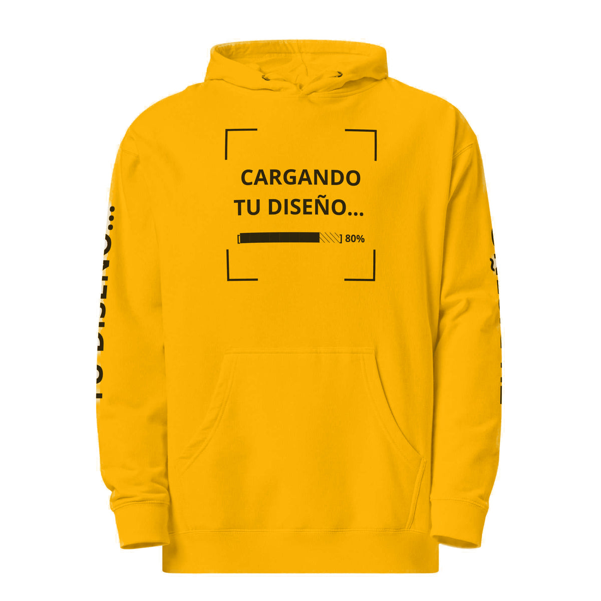 Hoodie Unisex Amarillo Oro personalizado en Guatemala – BrandLab – vista frente