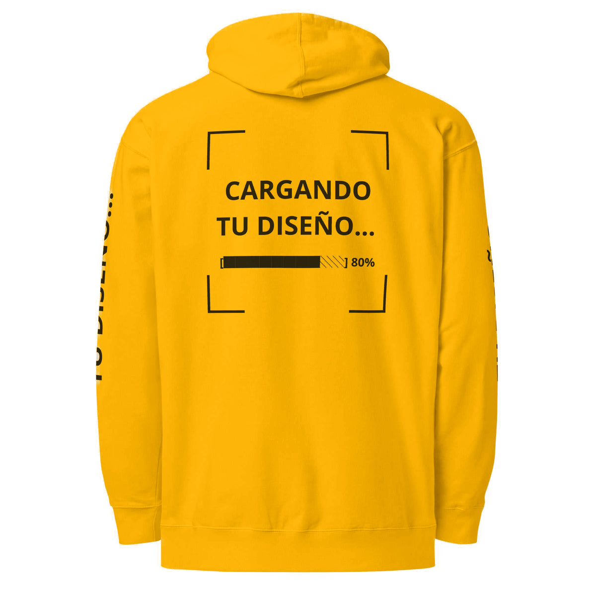 Hoodie Unisex Amarillo Oro personalizado en Guatemala – BrandLab – vista espalda