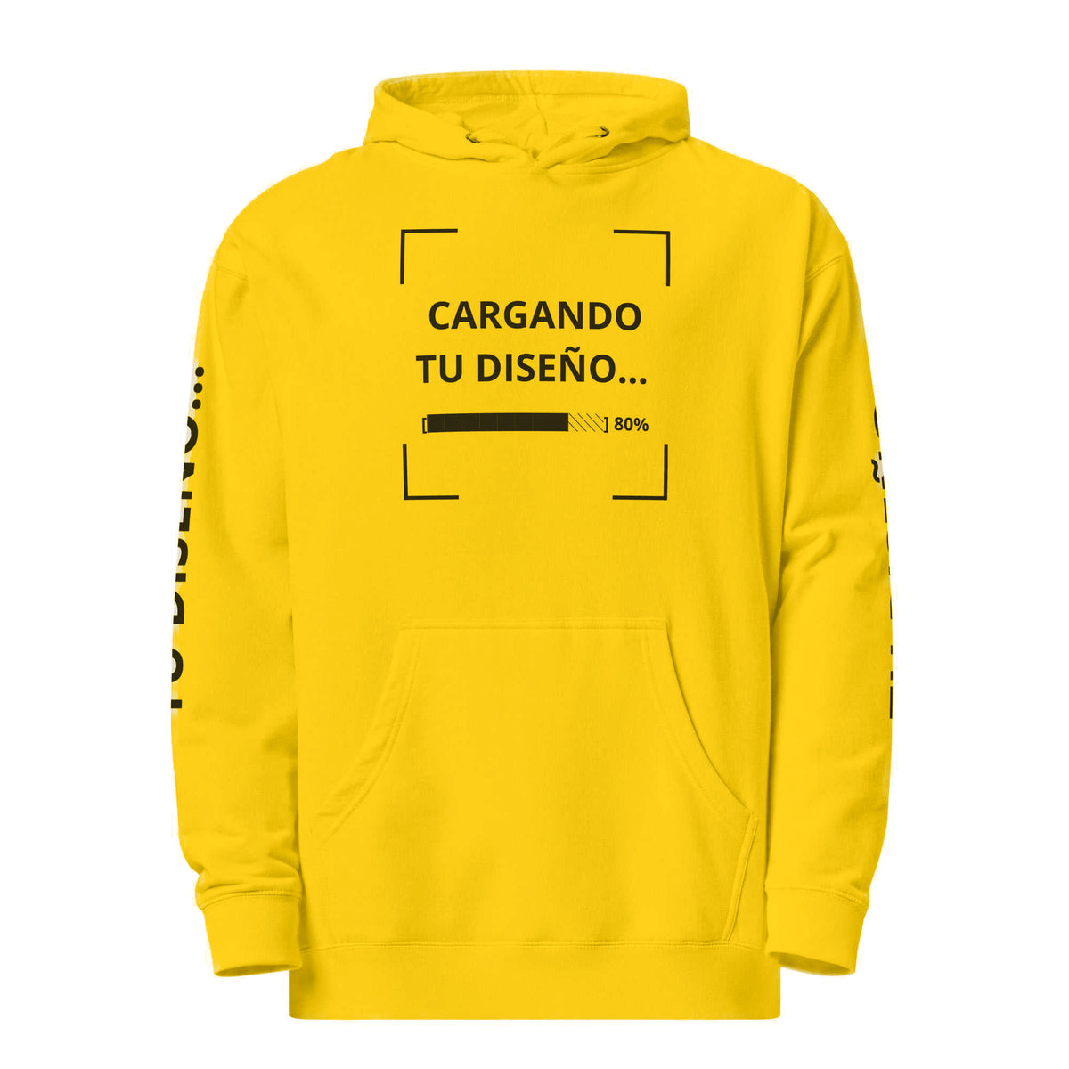 Hoodie Unisex Amarillo personalizado en Guatemala – BrandLab – vista frente