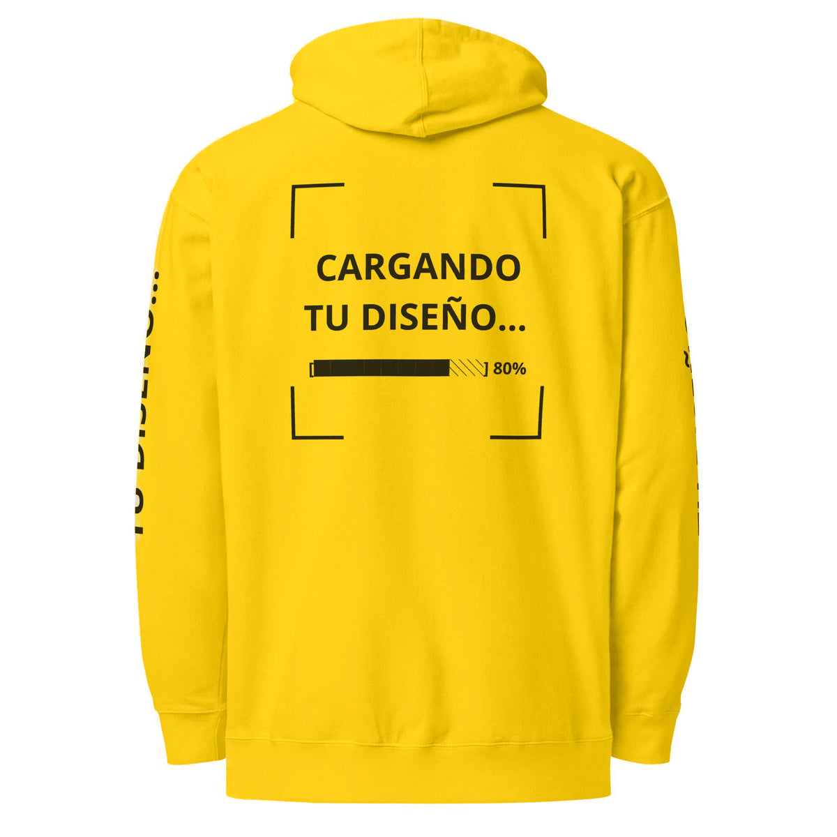 Hoodie Unisex Amarillo personalizado en Guatemala – BrandLab – vista espalda