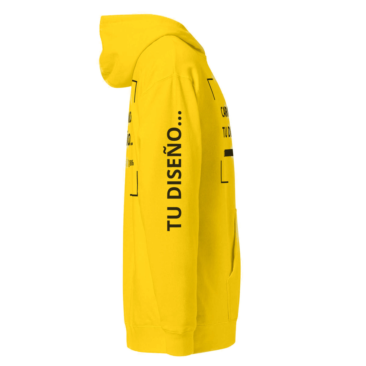 Hoodie Unisex Amarillo personalizado en Guatemala – BrandLab – vista lateral derecho