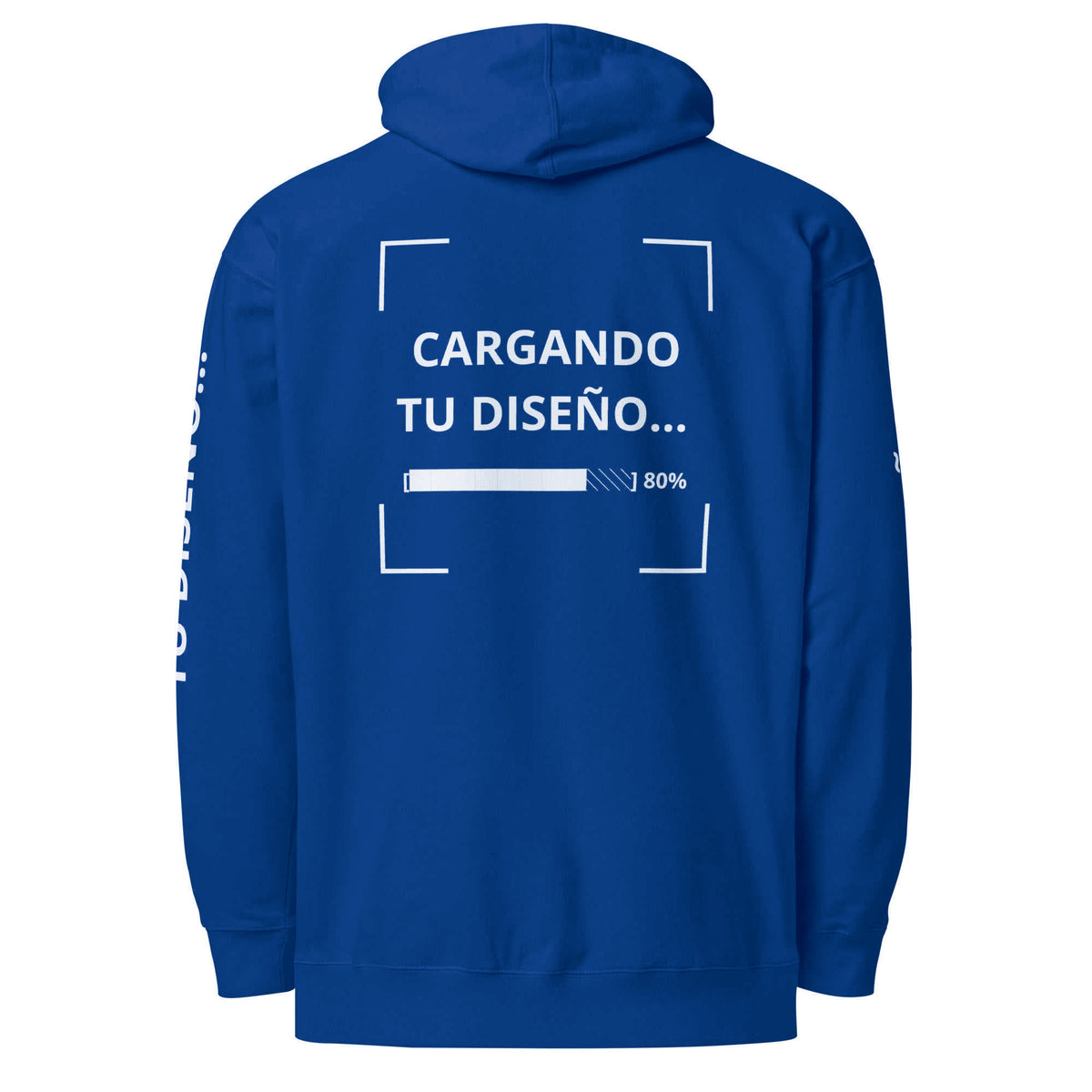 Hoodie Unisex Azul Pavo personalizado en Guatemala – BrandLab – vista espalda
