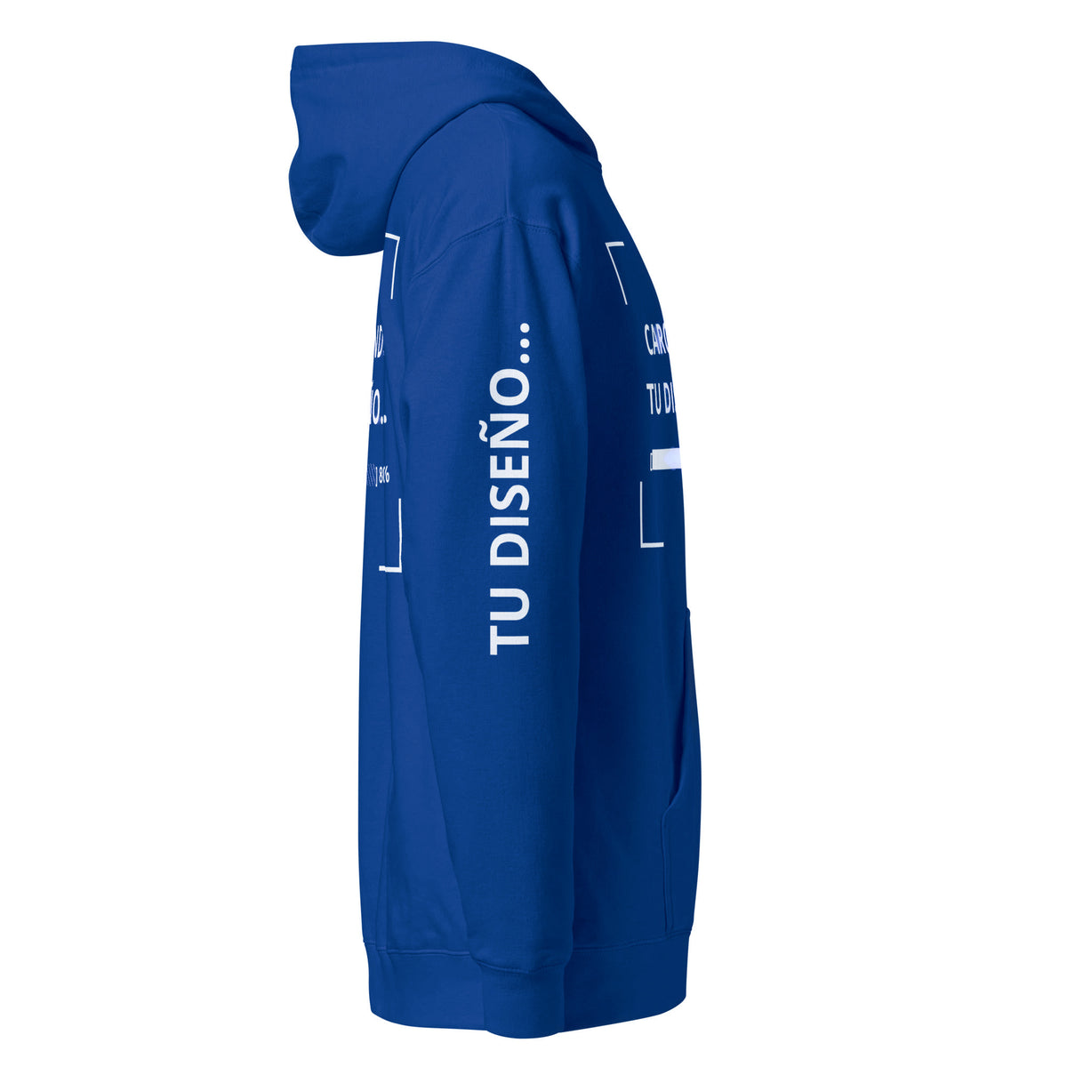 Hoodie Unisex Azul Pavo personalizado en Guatemala – BrandLab – vista lateral derecho