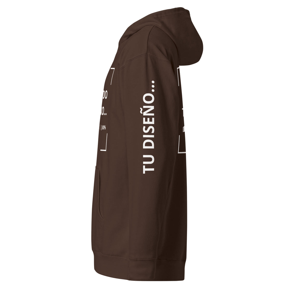 Hoodie Unisex Café personalizado en Guatemala – BrandLab – vista lateral izquierdo