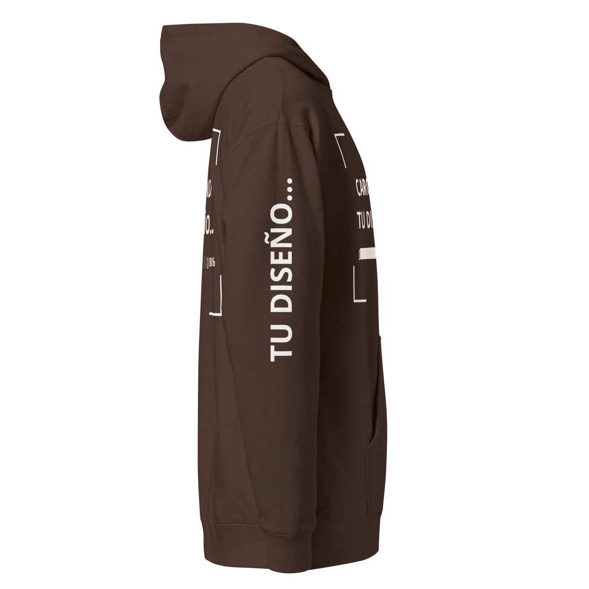 Hoodie Unisex Café personalizado en Guatemala – BrandLab – vista lateral derecho