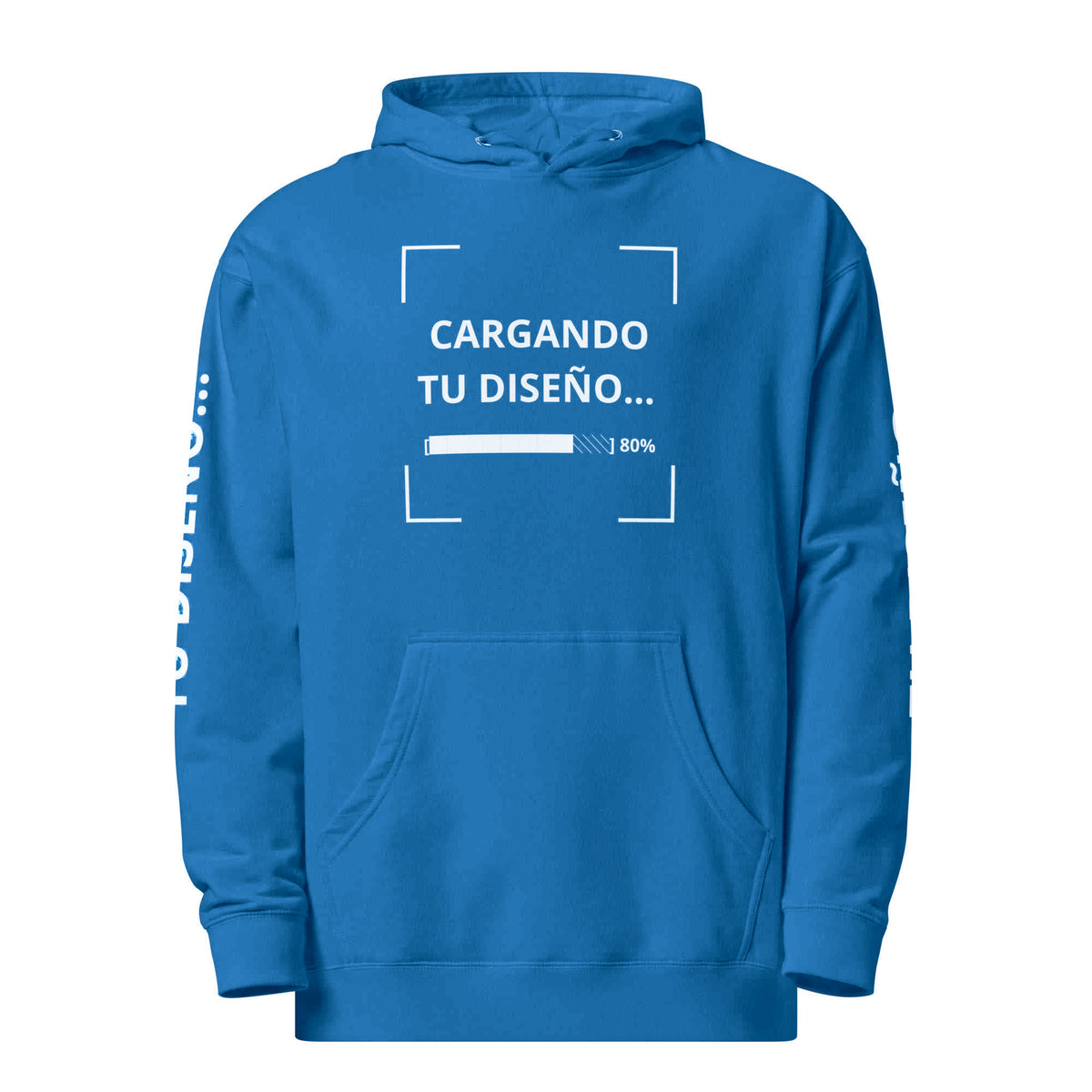 Hoodie Unisex Celeste Oscuro personalizado en Guatemala – BrandLab – vista frente