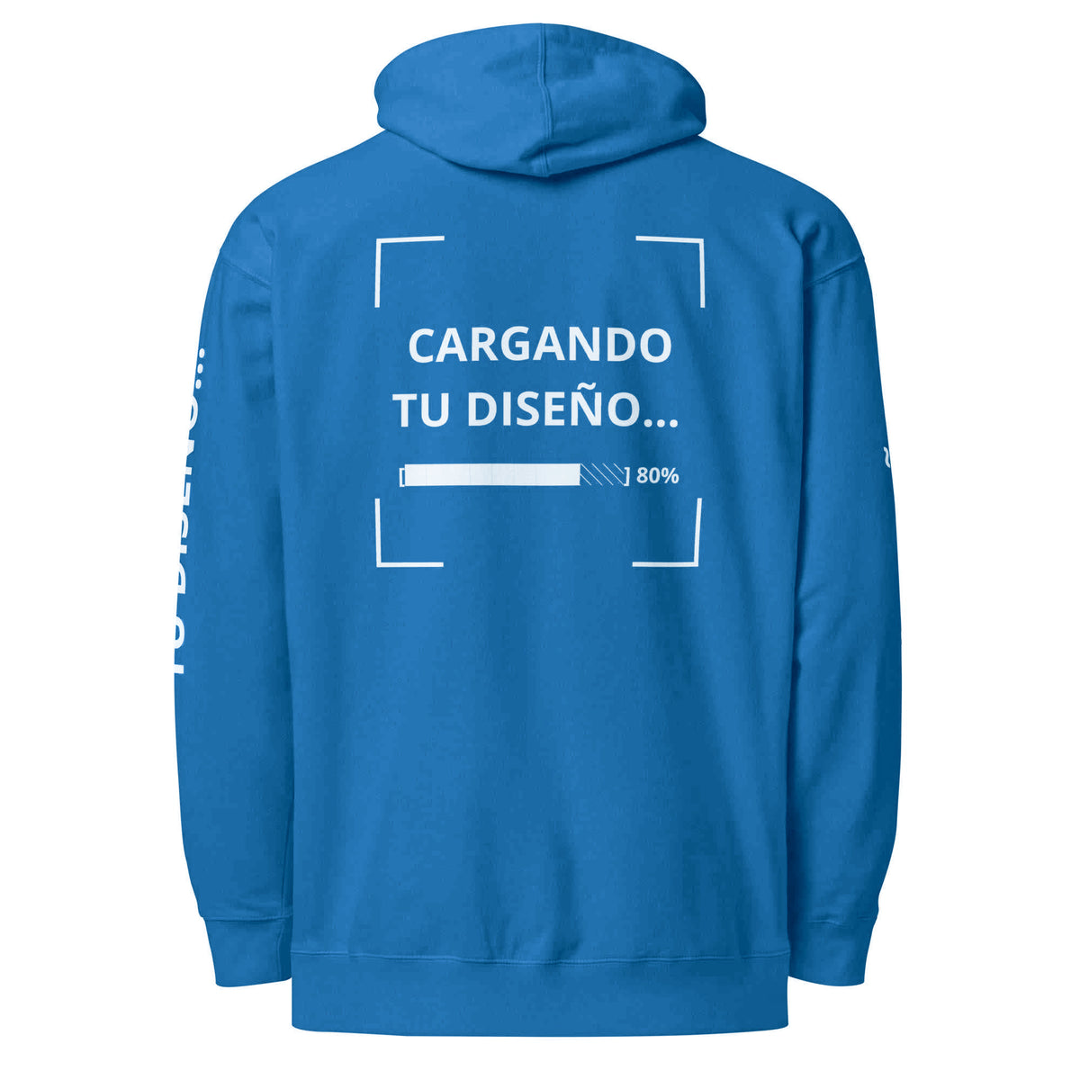 Hoodie Unisex Celeste Oscuro personalizado en Guatemala – BrandLab – vista espalda