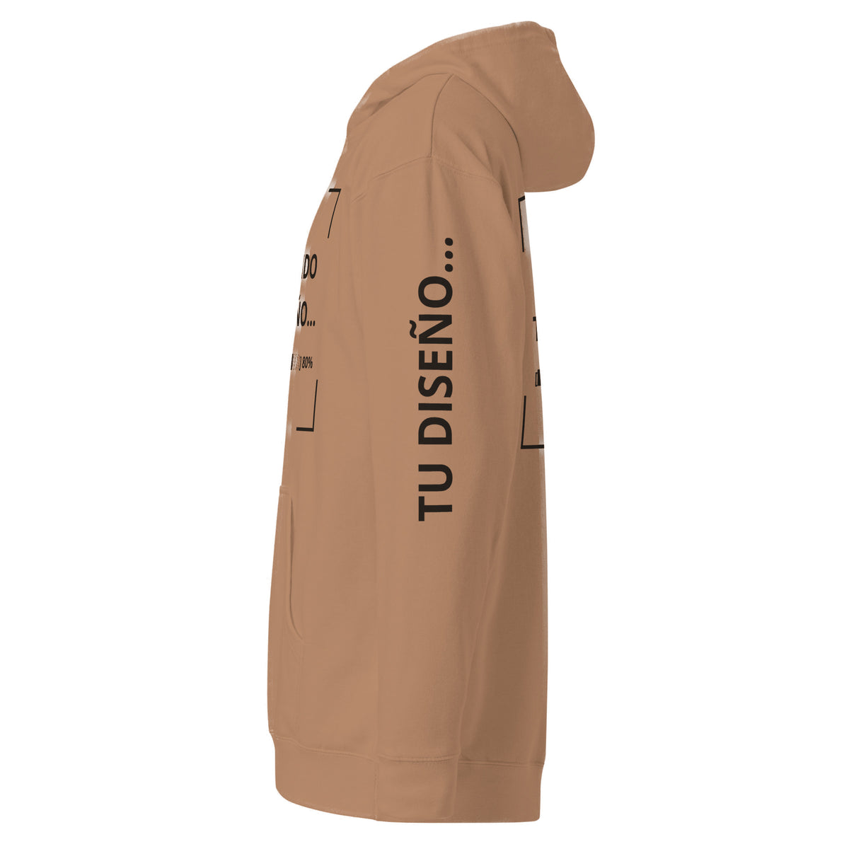 Hoodie Unisex Cocoa personalizado en Guatemala – BrandLab – vista lateral izquierdo