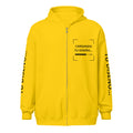 Hoodie Unisex con Zíper Amarillo personalizado en Guatemala – BrandLab – vista frente
