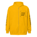 Hoodie Unisex con Zíper Amarillo Oro personalizado en Guatemala – BrandLab – vista frente