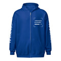 Hoodie Unisex con Zíper Azul Pavo personalizado en Guatemala – BrandLab – vista frente