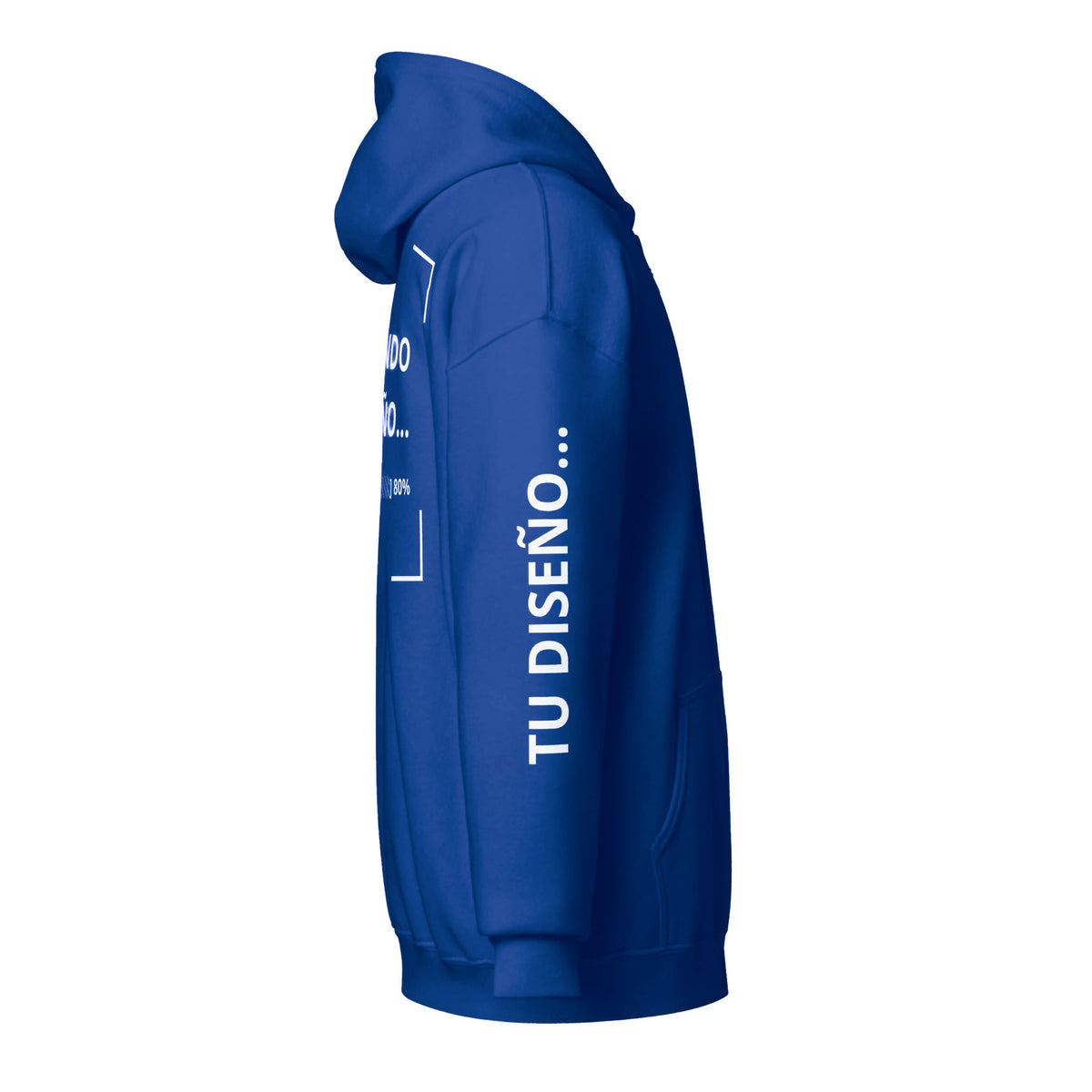 Hoodie Unisex con Zíper Azul Pavo personalizado en Guatemala – BrandLab – vista lateral derecho