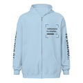 Hoodie Unisex con Zíper Celeste personalizado en Guatemala – BrandLab – vista frente