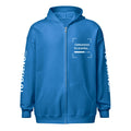 Hoodie Unisex con Zíper Celeste Oscuro personalizado en Guatemala – BrandLab – vista frente