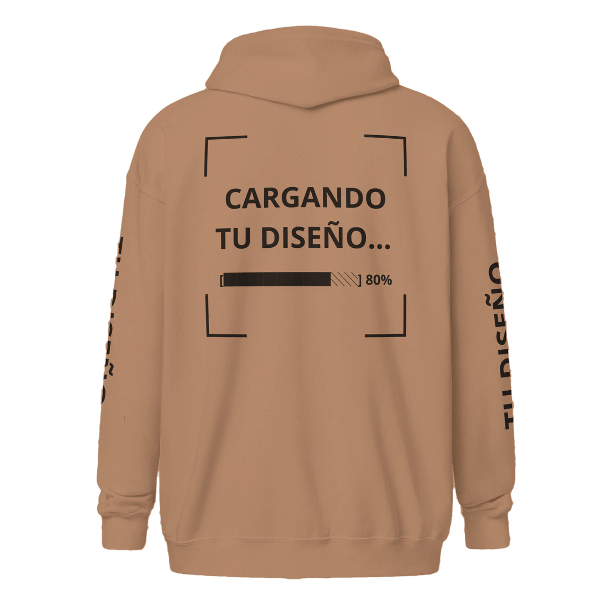 Hoodie Unisex con Zíper Cocoa personalizado en Guatemala – BrandLab – vista espalda
