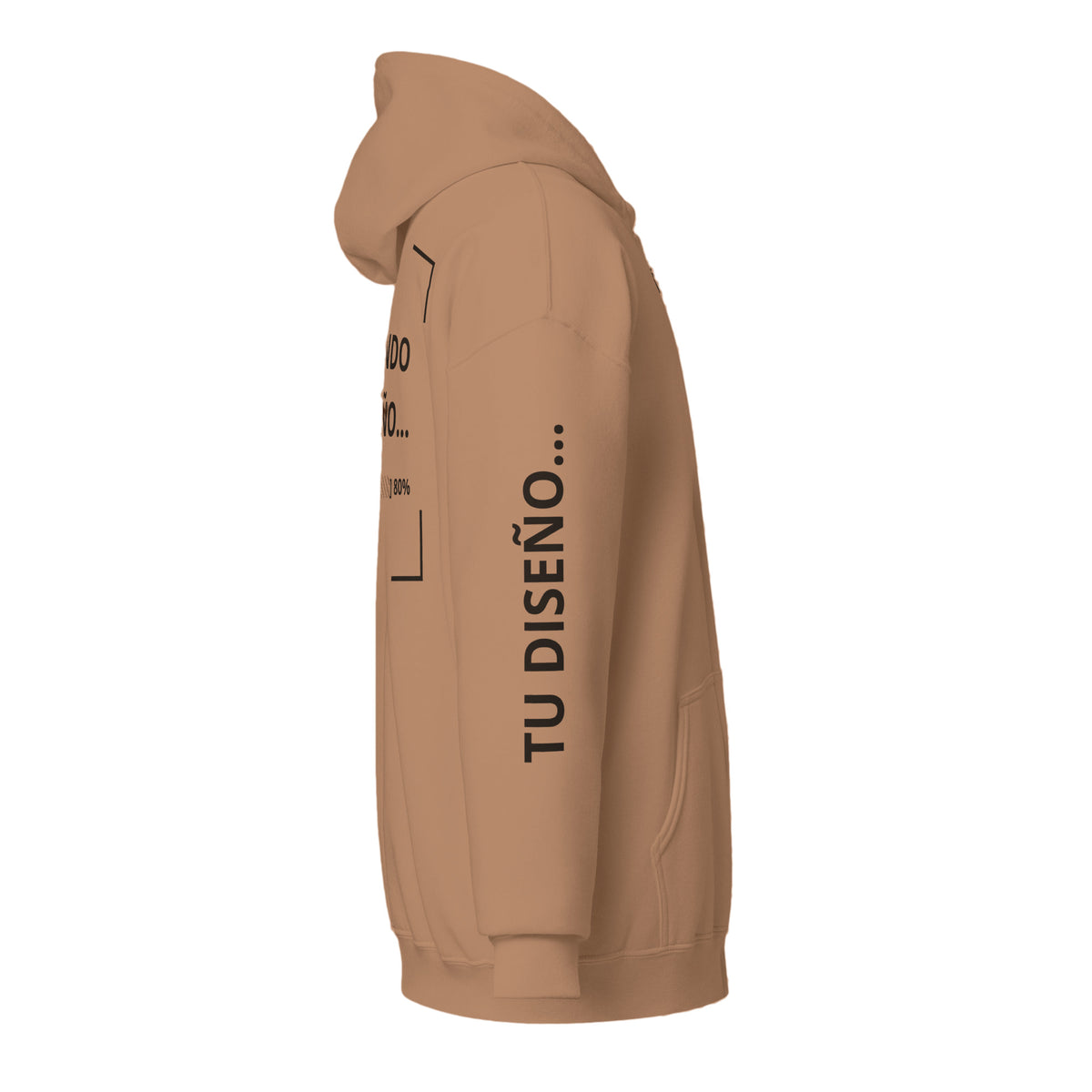 Hoodie Unisex con Zíper Cocoa personalizado en Guatemala – BrandLab – vista lateral derecho