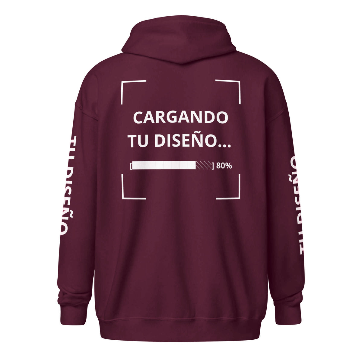 Hoodie Unisex con Zíper Corinto personalizado en Guatemala – BrandLab – vista espalda