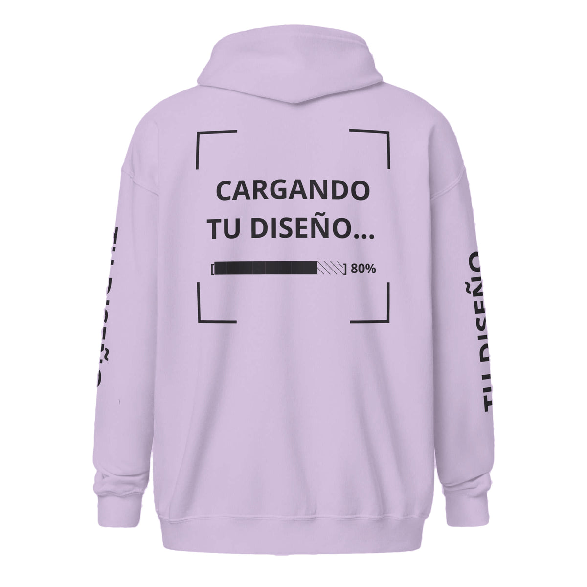 Hoodie Unisex con Zíper Lila personalizado en Guatemala – BrandLab – vista espalda