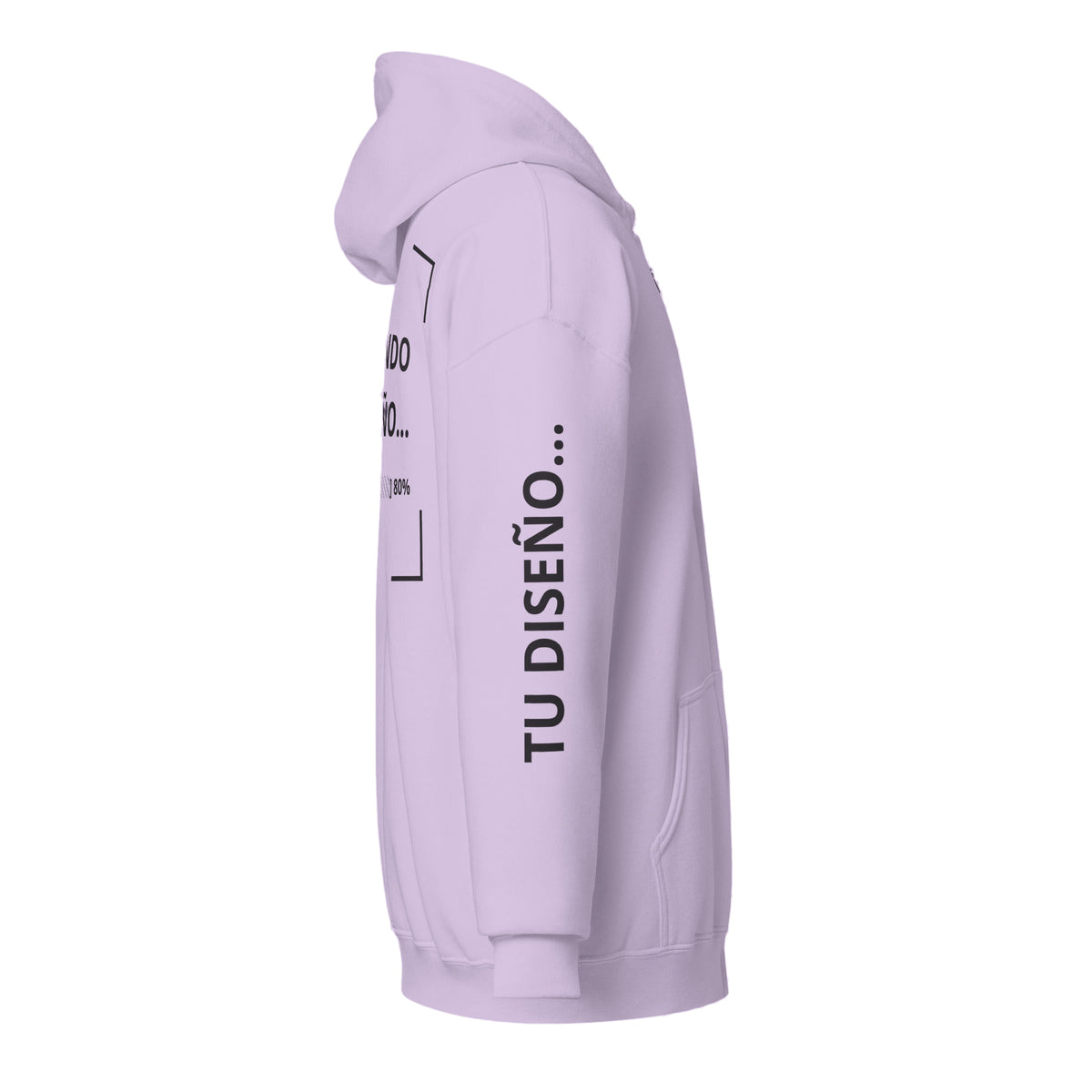 Hoodie Unisex con Zíper Lila personalizado en Guatemala – BrandLab – vista lateral derecho