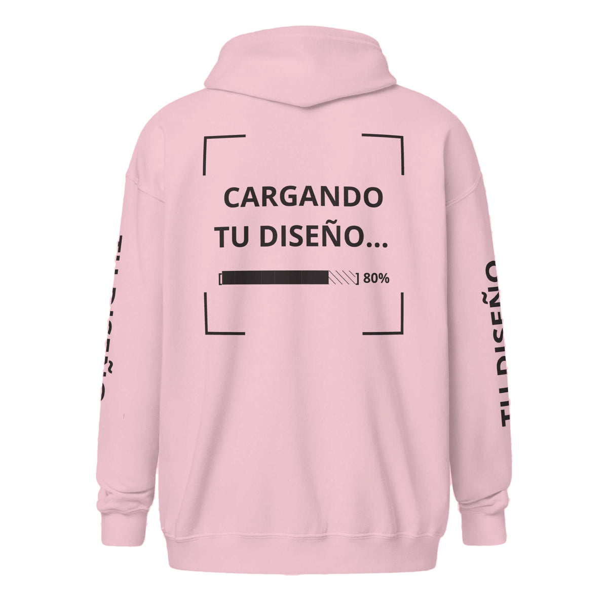 Hoodie Unisex con Zíper Rosa personalizado en Guatemala – BrandLab – vista espalda