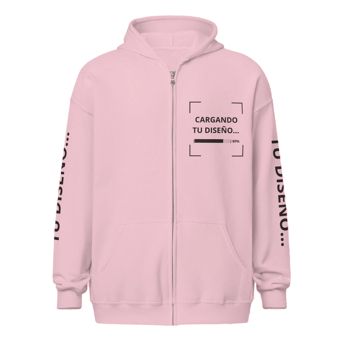 Hoodie Unisex con Zíper Rosa personalizado en Guatemala – BrandLab – vista frente