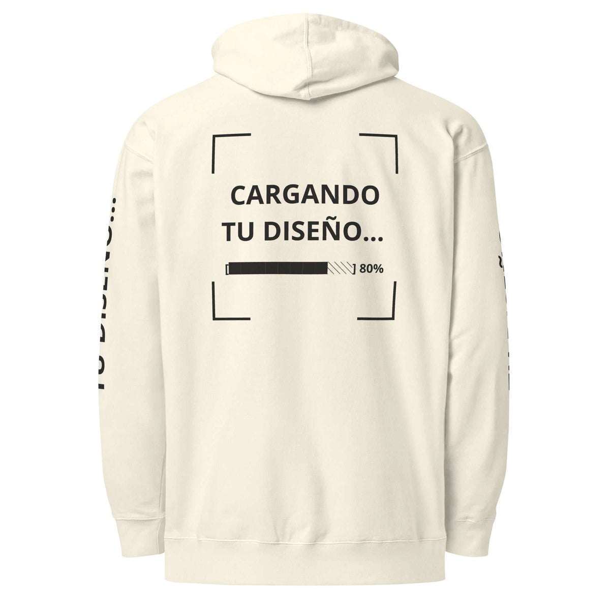 Hoodie Unisex Crema personalizado en Guatemala – BrandLab – vista espalda