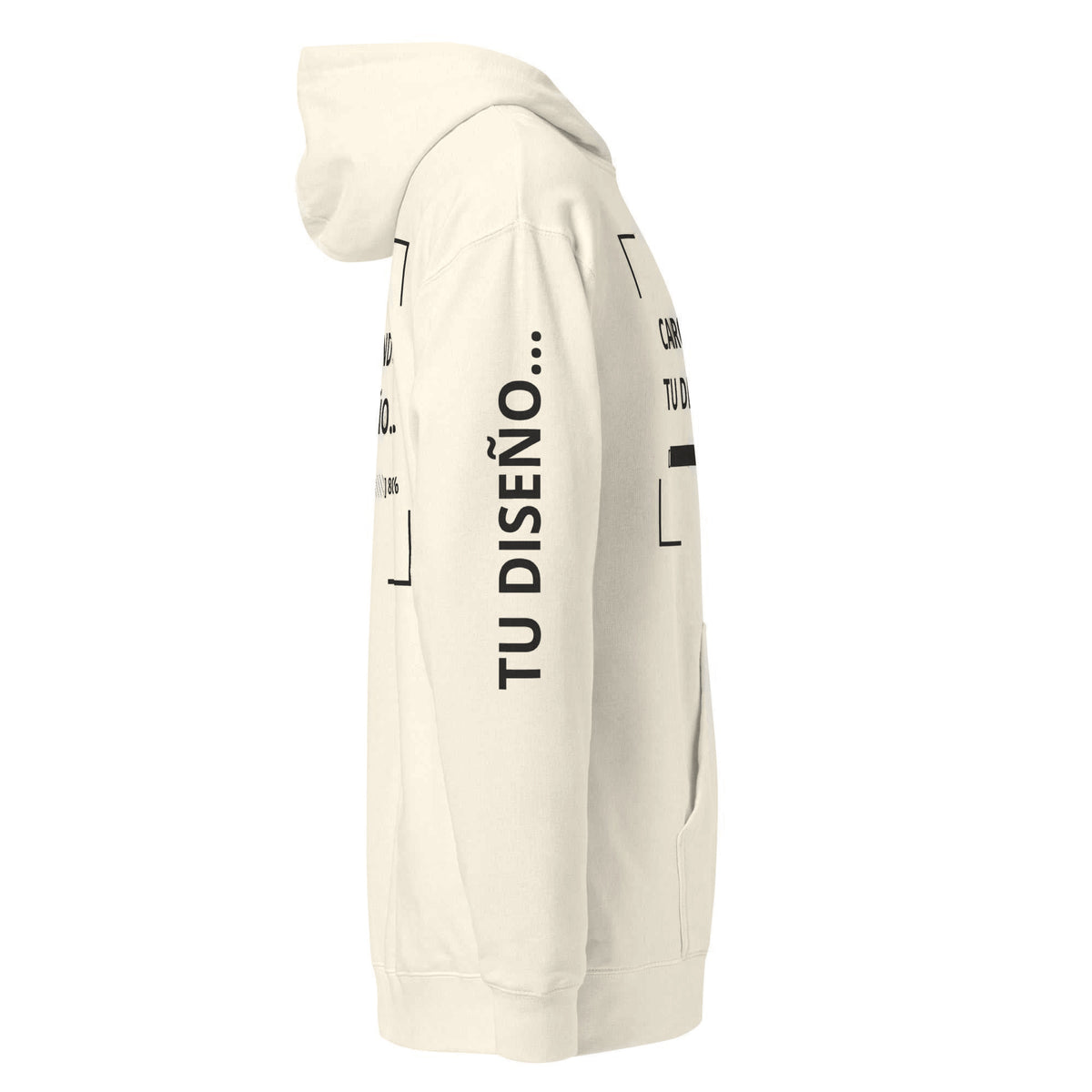Hoodie Unisex Crema personalizado en Guatemala – BrandLab – vista lateral derecho
