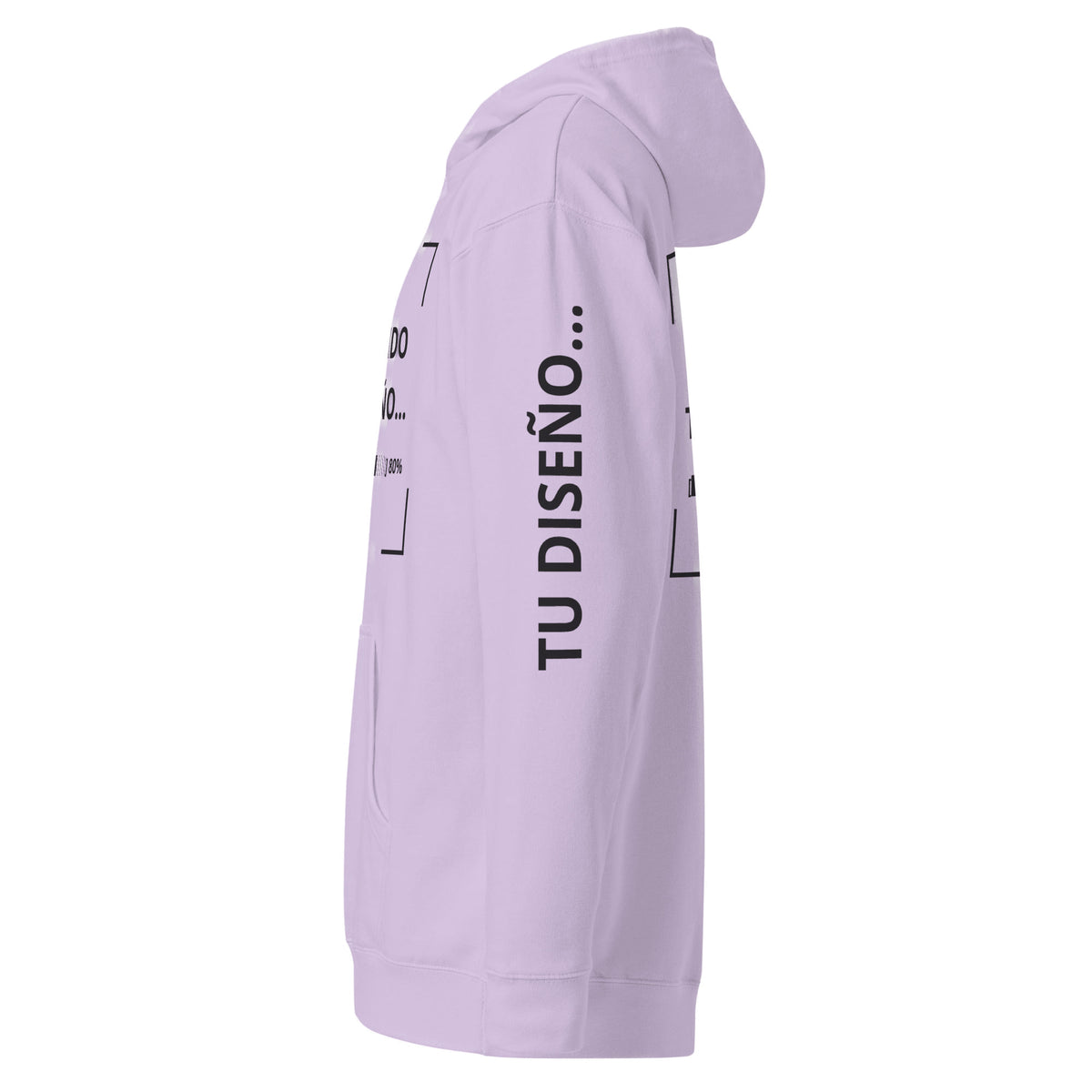 Hoodie Unisex Lila personalizado en Guatemala – BrandLab – vista lateral izquierdo