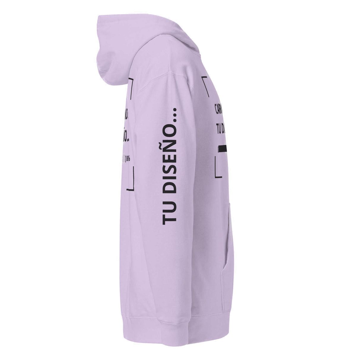 Hoodie Unisex Lila personalizado en Guatemala – BrandLab – vista lateral derecho
