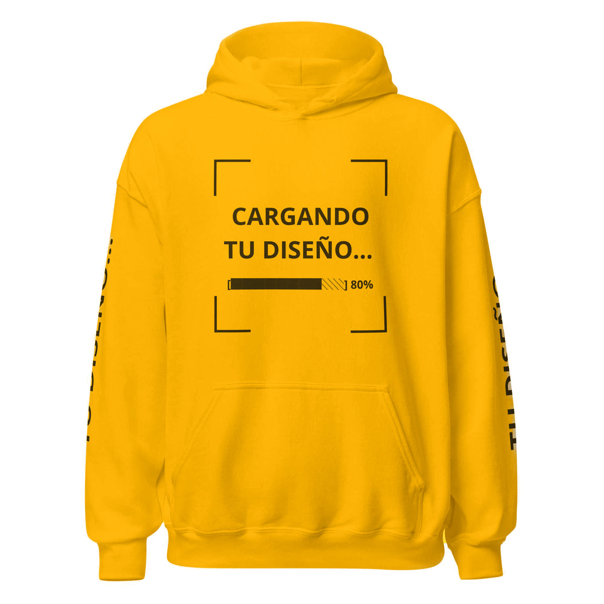 Hoodie Unisex Oversize Amarillo Oro personalizado en Guatemala – BrandLab – vista frente