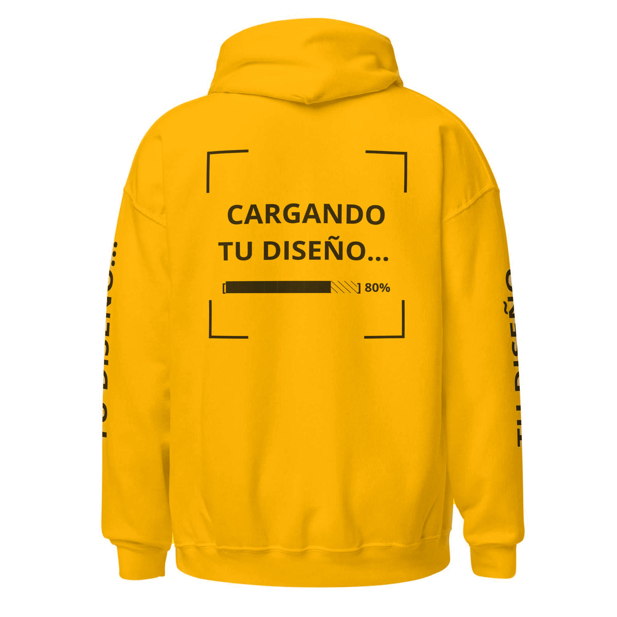 Hoodie Unisex Oversize Amarillo Oro personalizado en Guatemala – BrandLab – vista espalda