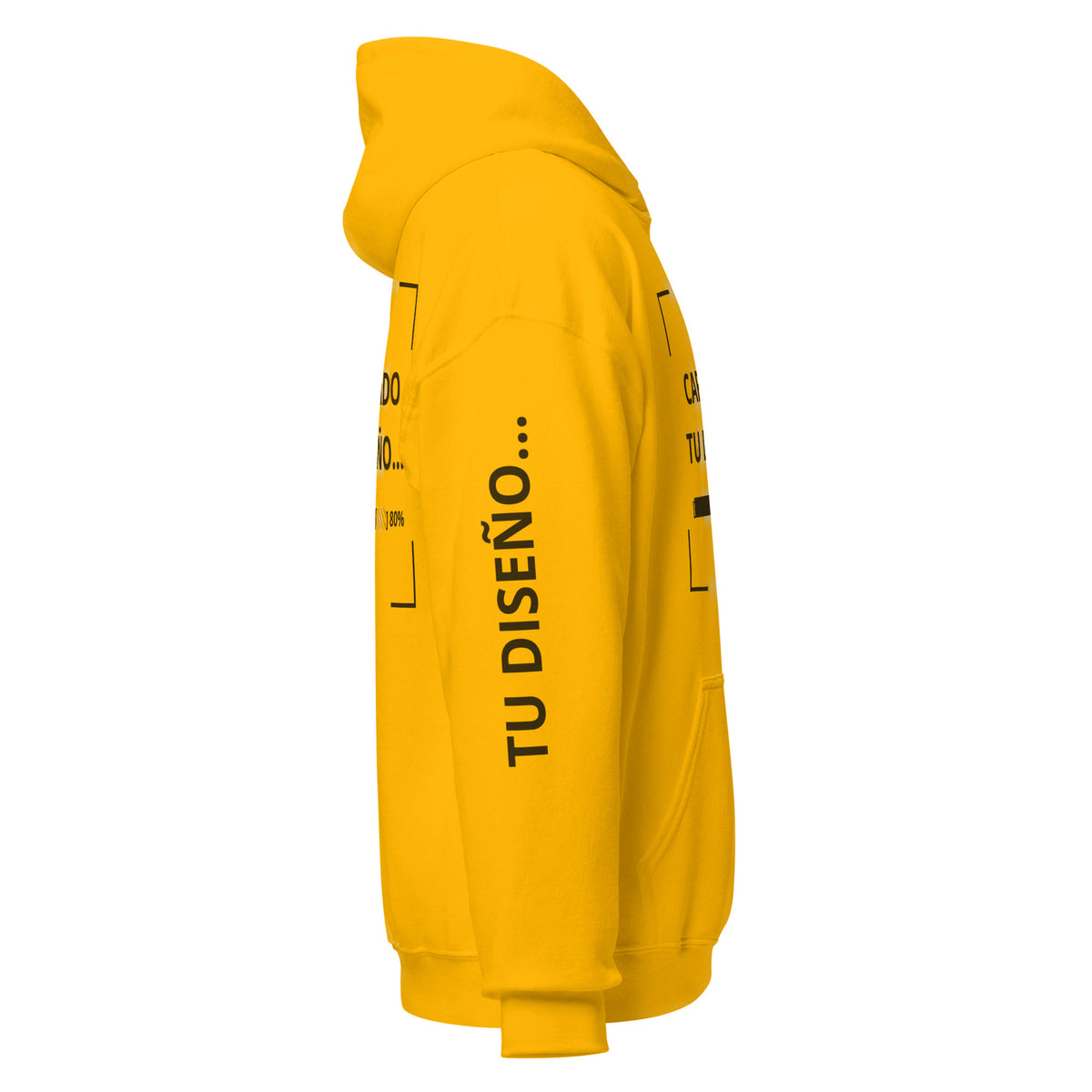Hoodie Unisex Oversize Amarillo Oro personalizado en Guatemala – BrandLab – vista lateral derecho