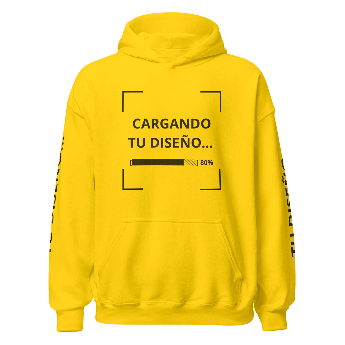 Hoodie Unisex Oversize Amarillo personalizado en Guatemala – BrandLab – vista frente