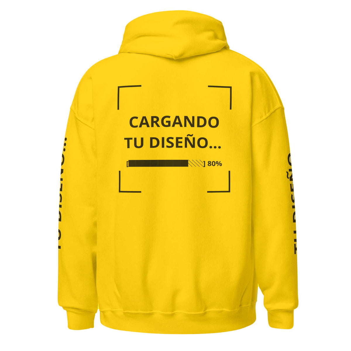 Hoodie Unisex Oversize Amarillo personalizado en Guatemala – BrandLab – vista espalda