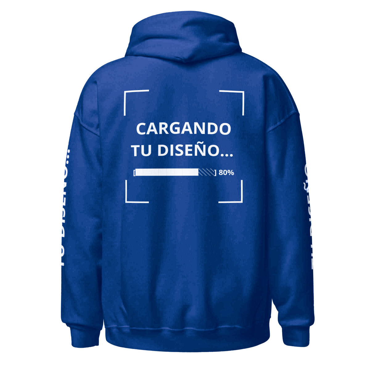 Hoodie Unisex Oversize Azul Pavo personalizado en Guatemala – BrandLab – vista espalda