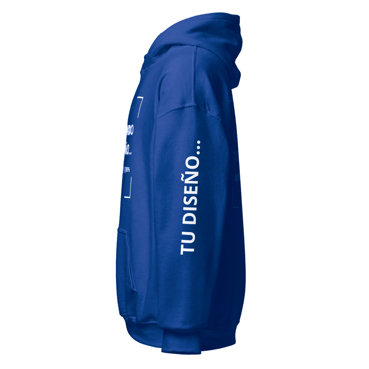 Hoodie Unisex Oversize Azul Pavo personalizado en Guatemala – BrandLab – vista lateral izquierdo