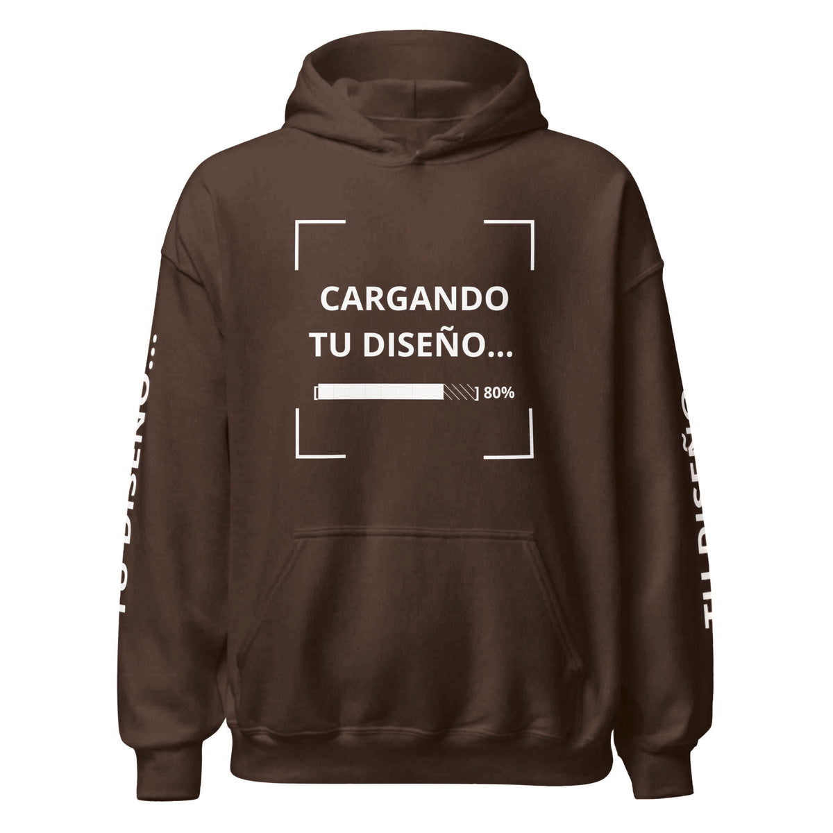Hoodie Unisex Oversize Café personalizado en Guatemala – BrandLab – vista frente