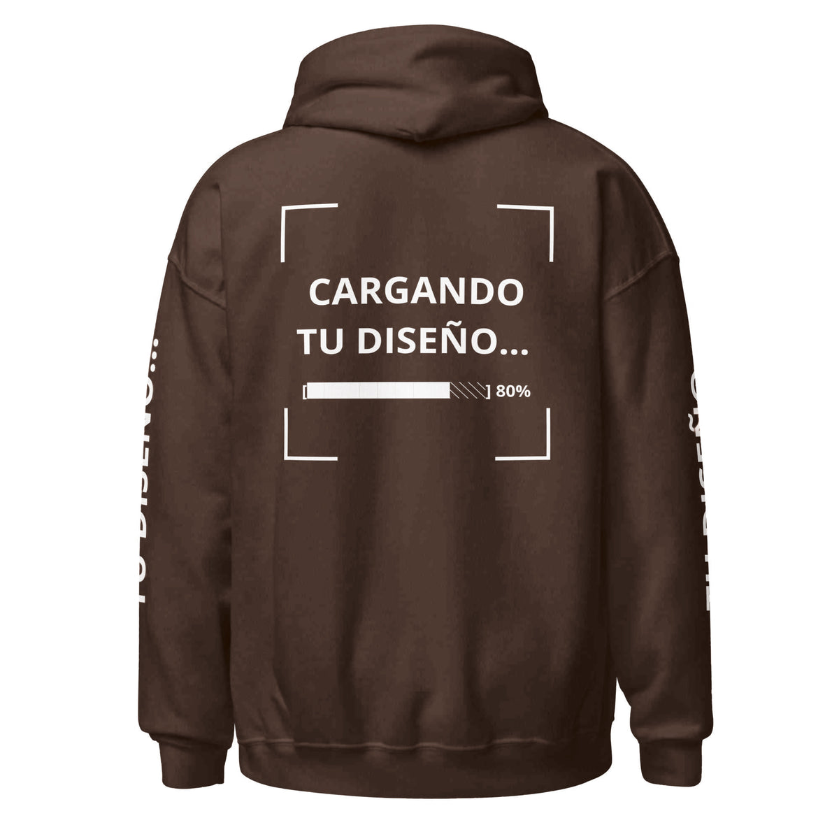 Hoodie Unisex Oversize Café personalizado en Guatemala – BrandLab – vista espalda
